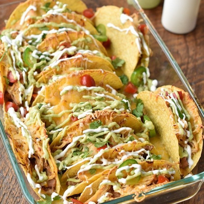 Crock Pot Chicken Baked Tacos